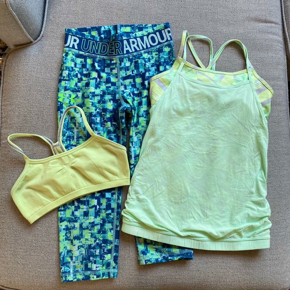 Ivivva Lululemon girls lot bra tank leggings 12